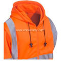 High-Visibility Orange Fleece Hooded Sweatshirt